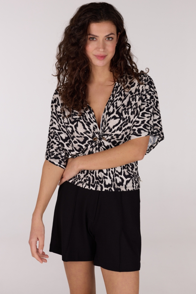 FUAN HS25 SHIRT VA 134 KNOT DETAIL 000124 LEOPARD